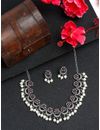 YouBella Jewellery Oxidised Silver Necklace Jewellery Set with Earrings for Girls and Women (Silver) (YBNK_50526)